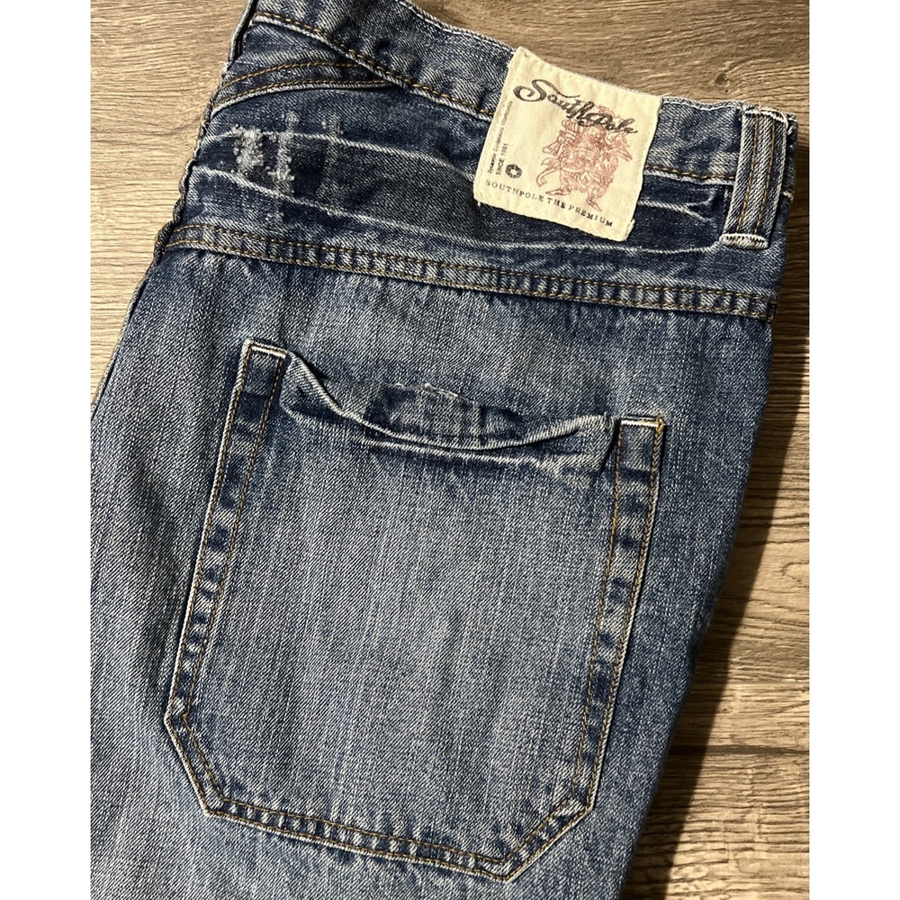 Southpole Premium Wide Leg Baggy Y2K Skater JNCO Style Blue Jeans Size 40x34